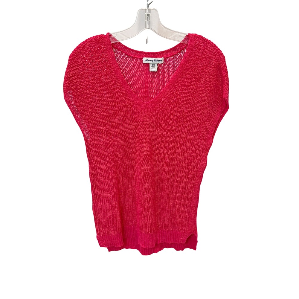 Tommy Bahama Pink Linen Blend V-Neck Knit Sweater Knit Top‎ - Size Medium